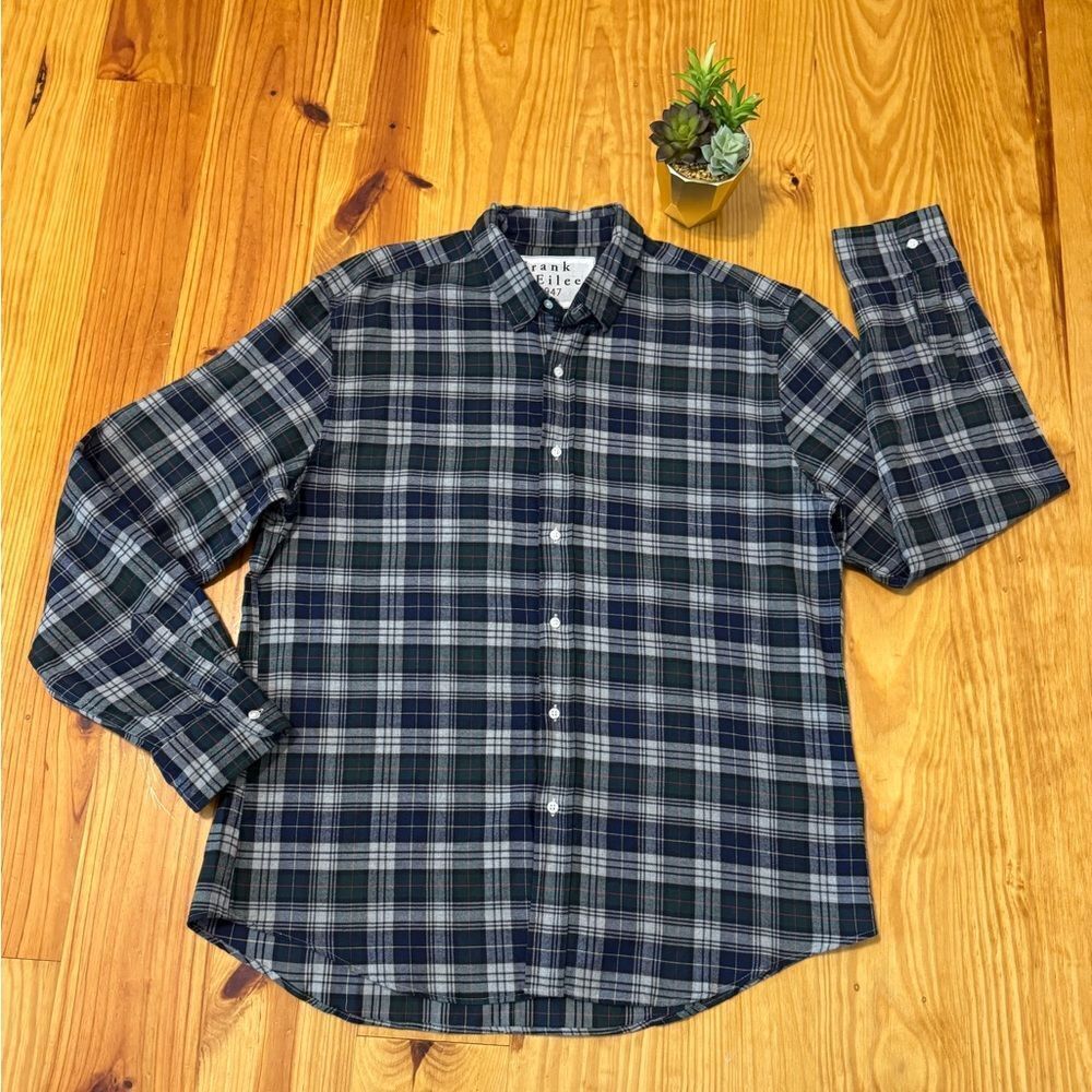 Frank & Eileen Finbar Shirt Mens LRG Button Up 100% Cotton Plaid Flannel